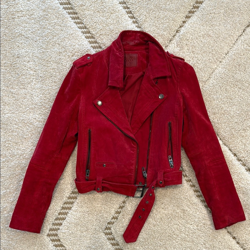 Blank NYC - Women's Red Suede Biker Jacket